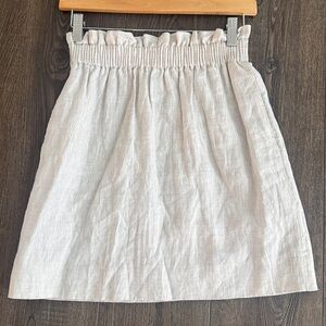 J. Crew NWOT linen lined skirt with pockets 00